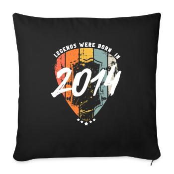 Anniversaire 2014 Guitariste Guitare - Housse de coussin décorative 45 x 45 cm - noir - Devant