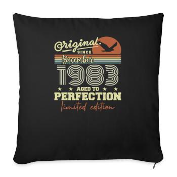 Anniversaire 42 ans | Originale Décembre 1983 - Housse de coussin décorative 45 x 45 cm - noir - Devant