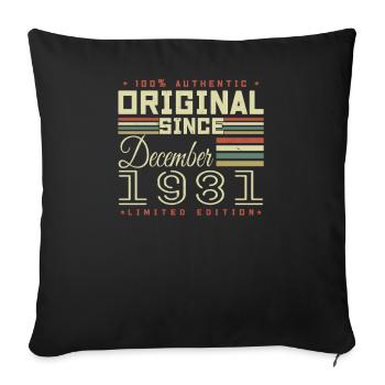 Les légendes sont nées en décembre 1981 - Housse de coussin décorative 45 x 45 cm - noir - Devant