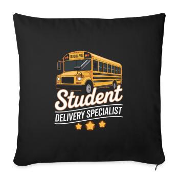 Student Delivery Specialist Funny School Bus Driver - Sofa pillowcase 17,3'' x 17,3'' (45 x 45 cm) - black - Front