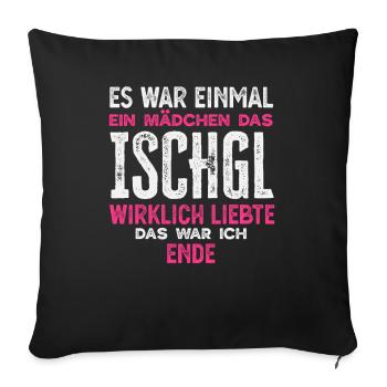 Funny après ski Ischgl Dear girls Alps - Sofa pillowcase 17,3'' x 17,3'' (45 x 45 cm) - black - Front