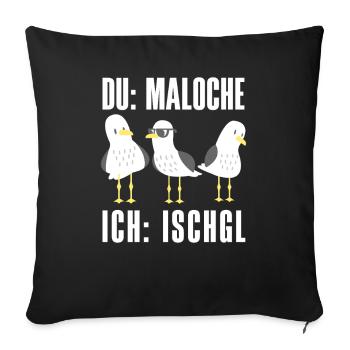 Ischgl Skiing Snowboarding Fun après ski - Sofa pillowcase 17,3'' x 17,3'' (45 x 45 cm) - black - Front