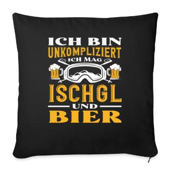 Ischgl Bier Lustiges Après Ski Alpen Party - Sofakissenbezug 45 x 45 cm - Schwarz - Vorne
