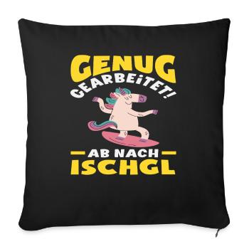 Ischgl Ski Holiday Fun Après Ski Alps Party - Sofa pillowcase 17,3'' x 17,3'' (45 x 45 cm) - black - Front