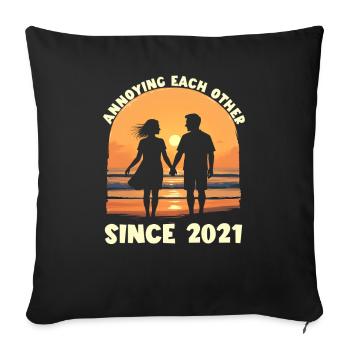 Agacement mutuel depuis l’anniversaire de 2021 - Housse de coussin décorative 45 x 45 cm - noir - Devant