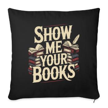 Montrez-moi vos livres Leseratte Buch Lesen Bücher - Housse de coussin décorative 45 x 45 cm - noir - Devant