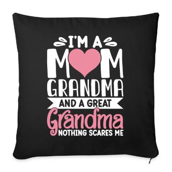Cadeau de grand-mère Cadeaux de Noël Grand-mère - Housse de coussin décorative 45 x 45 cm - noir - Devant