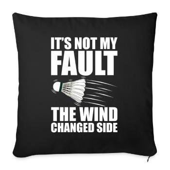 Pas de ma faute Joueur de badminton - Housse de coussin décorative 45 x 45 cm - noir - Devant