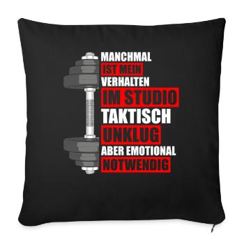 Verhalten Bodybuilding Bodybuilder Gym Kraftsport - Sofakissenbezug 45 x 45 cm - Schwarz - Vorne