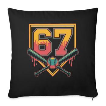 Neon 62 with bat cross - Sofa pillowcase 17,3'' x 17,3'' (45 x 45 cm) - black - Front