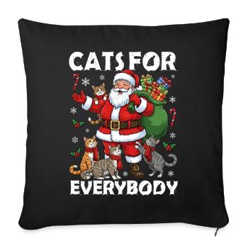 Des chats pour tout le monde - Housse de coussin décorative 45 x 45 cm - noir - Devant