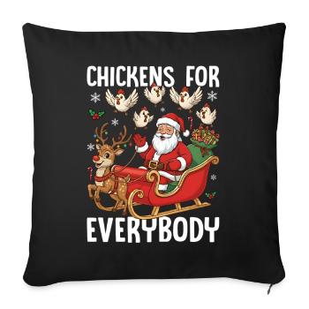 Chickens for Everybody - Sofa pillowcase 17,3'' x 17,3'' (45 x 45 cm) - black - Front
