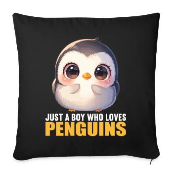 Pingouins Pingouin - Housse de coussin décorative 45 x 45 cm - noir - Devant