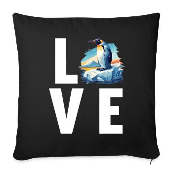 Pinguine Pinguin - Sofakissenbezug 45 x 45 cm - Schwarz - Vorne