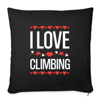 I Love Climbing Heart Design - Sofa pillowcase 17,3'' x 17,3'' (45 x 45 cm) - black - Front