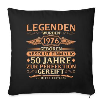 50e anniversaire Absolument unique - Né en 1976 - Housse de coussin décorative 45 x 45 cm - noir - Devant