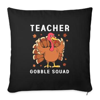 Thanksgiving Enseignant Enseignant - Housse de coussin décorative 45 x 45 cm - noir - Devant