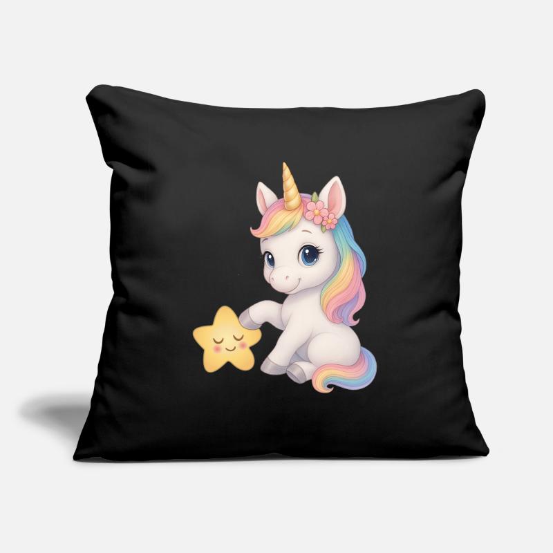 Regenbogen Mädchen Einhorn Unicorn Sofakissenbezug 45 x 45 cm