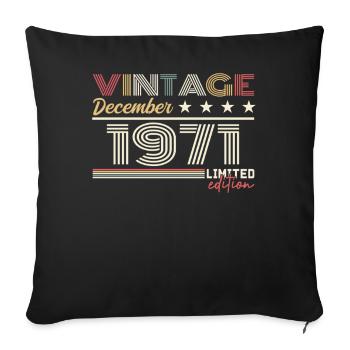 December 1971 gift - Sofa pillowcase 17,3'' x 17,3'' (45 x 45 cm) - black - Front