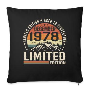 Décembre 1978 - Housse de coussin décorative 45 x 45 cm - noir - Devant