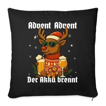 Avent Avent – La batterie brûle les rennes - Housse de coussin décorative 45 x 45 cm - noir - Devant
