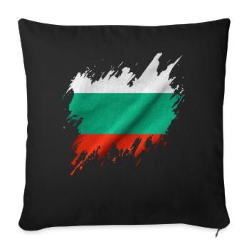 Drapeau bulgare, style déchiré - Housse de coussin décorative 45 x 45 cm - noir - Devant
