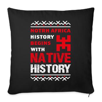 Indigenous History of North Africa - Sofa pillowcase 17,3'' x 17,3'' (45 x 45 cm) - black - Front