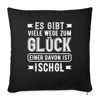 Ischgl Path Happiness Fun Après Ski Alps Party - Sofa pillowcase 17,3'' x 17,3'' (45 x 45 cm) - black - Front