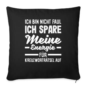 Lazy Energy Saving for Crossword Puzzle Humor - Sofa pillowcase 17,3'' x 17,3'' (45 x 45 cm) - black - Front