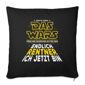Ça y est Pension 2026 Enfin à la retraite Je suis maintenant - Housse de coussin décorative 45 x 45 cm - noir - Devant