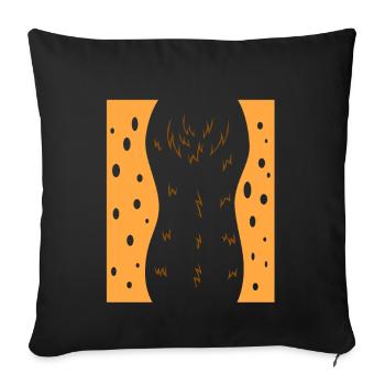 Deer Belly Funny Lazy DIY Halloween Costume Outfit - Sofa pillowcase 17,3'' x 17,3'' (45 x 45 cm) - black - Front