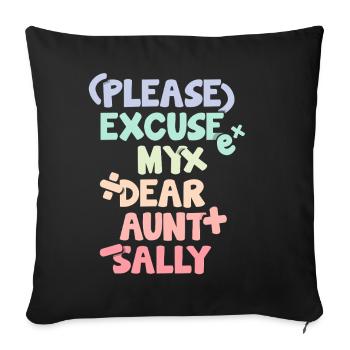 Dicton mathématique amusant Professeur de mathématiques - Housse de coussin décorative 45 x 45 cm - noir - Devant