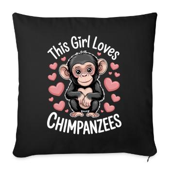 Chimpanzé disant singe drôle chimpanzé cadeau - Housse de coussin décorative 45 x 45 cm - noir - Devant