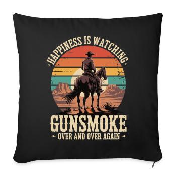 Classic Western TV - Cowboy Sunset Design - Sofa pillowcase 17,3'' x 17,3'' (45 x 45 cm) - black - Front