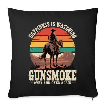 Classic Western TV - Cowboy Sunset Design - Sofa pillowcase 17,3'' x 17,3'' (45 x 45 cm) - black - Front