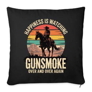 Classic Western TV - Cowboy Sunset Design - Sofa pillowcase 17,3'' x 17,3'' (45 x 45 cm) - black - Front