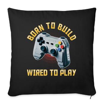 Blocs de construction Gamer Gaming Brick Builder - Housse de coussin décorative 45 x 45 cm - noir - Devant