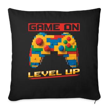 Blocs de construction Gamer Gaming Brick Builder - Housse de coussin décorative 45 x 45 cm - noir - Devant