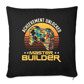 Blocs de construction Gamer Gaming Brick Builder - Housse de coussin décorative 45 x 45 cm - noir - Devant