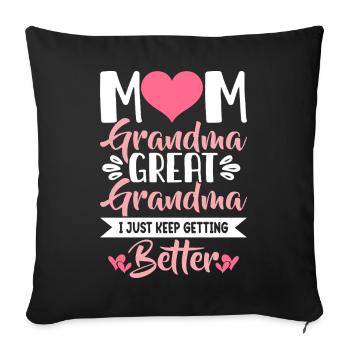 Grandma Mom Gift Christmas Gifts Grandmother - Sofa pillowcase 17,3'' x 17,3'' (45 x 45 cm) - black - Front