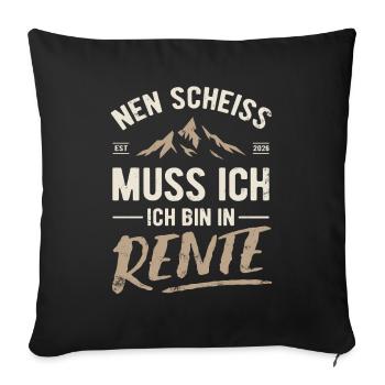 I have to give a shit, I'm retired in 2026 - Sofa pillowcase 17,3'' x 17,3'' (45 x 45 cm) - black - Front
