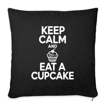 Keep Calm and Eat a Cupcake - Sofa pillowcase 17,3'' x 17,3'' (45 x 45 cm) - black - Front