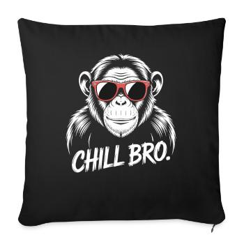 Chill Bro Monkey avec des lunettes de soleil - Housse de coussin décorative 45 x 45 cm - noir - Devant
