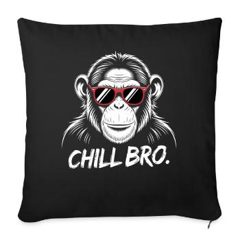 Chill Bro Monkey avec des lunettes de soleil - Housse de coussin décorative 45 x 45 cm - noir - Devant