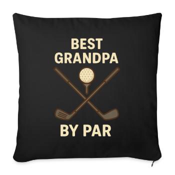 Best Grandpa By Par Funny Golf Lover Design - Sofa pillowcase 17,3'' x 17,3'' (45 x 45 cm) - black - Front