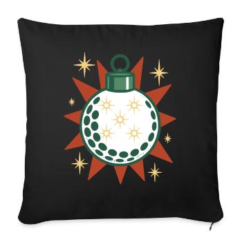 Funny Golf Ball Merry Christmas - Sofa pillowcase 17,3'' x 17,3'' (45 x 45 cm) - black - Front