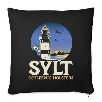 Vacances à la mer du Nord SYLT SCHLESWIG HOLSTEIN Fun - Housse de coussin décorative 45 x 45 cm - noir - Devant