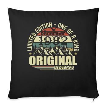 December 1982 December Anniversary December 1982 - Sofa pillowcase 17,3'' x 17,3'' (45 x 45 cm) - black - Front