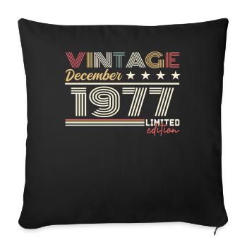 December 1977 Gift - Sofa pillowcase 17,3'' x 17,3'' (45 x 45 cm) - black - Front