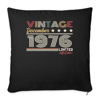 Cadeau Décembre 1976 - Housse de coussin décorative 45 x 45 cm - noir - Devant